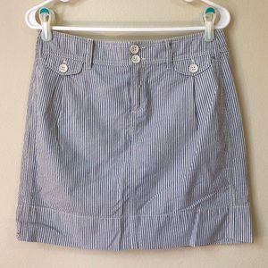 Anthropology striped white and blue skirt